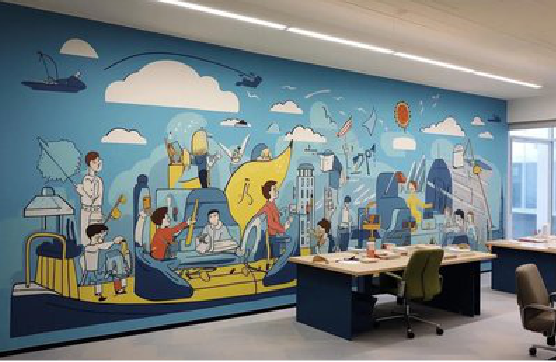 芷江县办公室墙绘的特点。